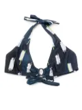 Lenny Niemeyer abstract tie-fastening bikini top - Blue