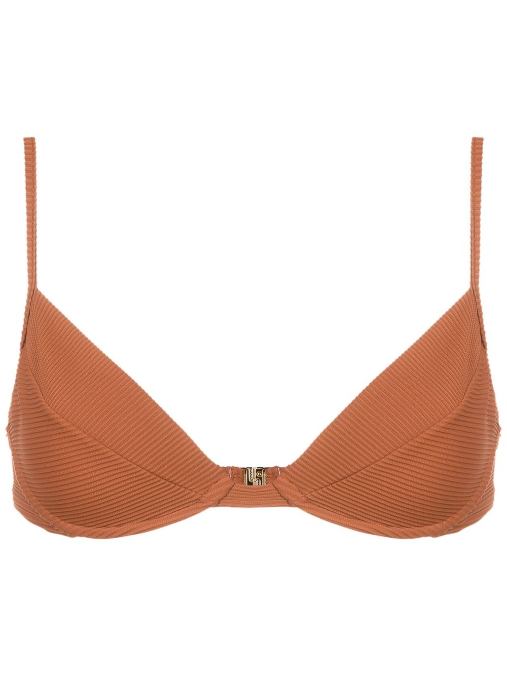 Lenny Niemeyer ribbed triangle bikini top - Brown