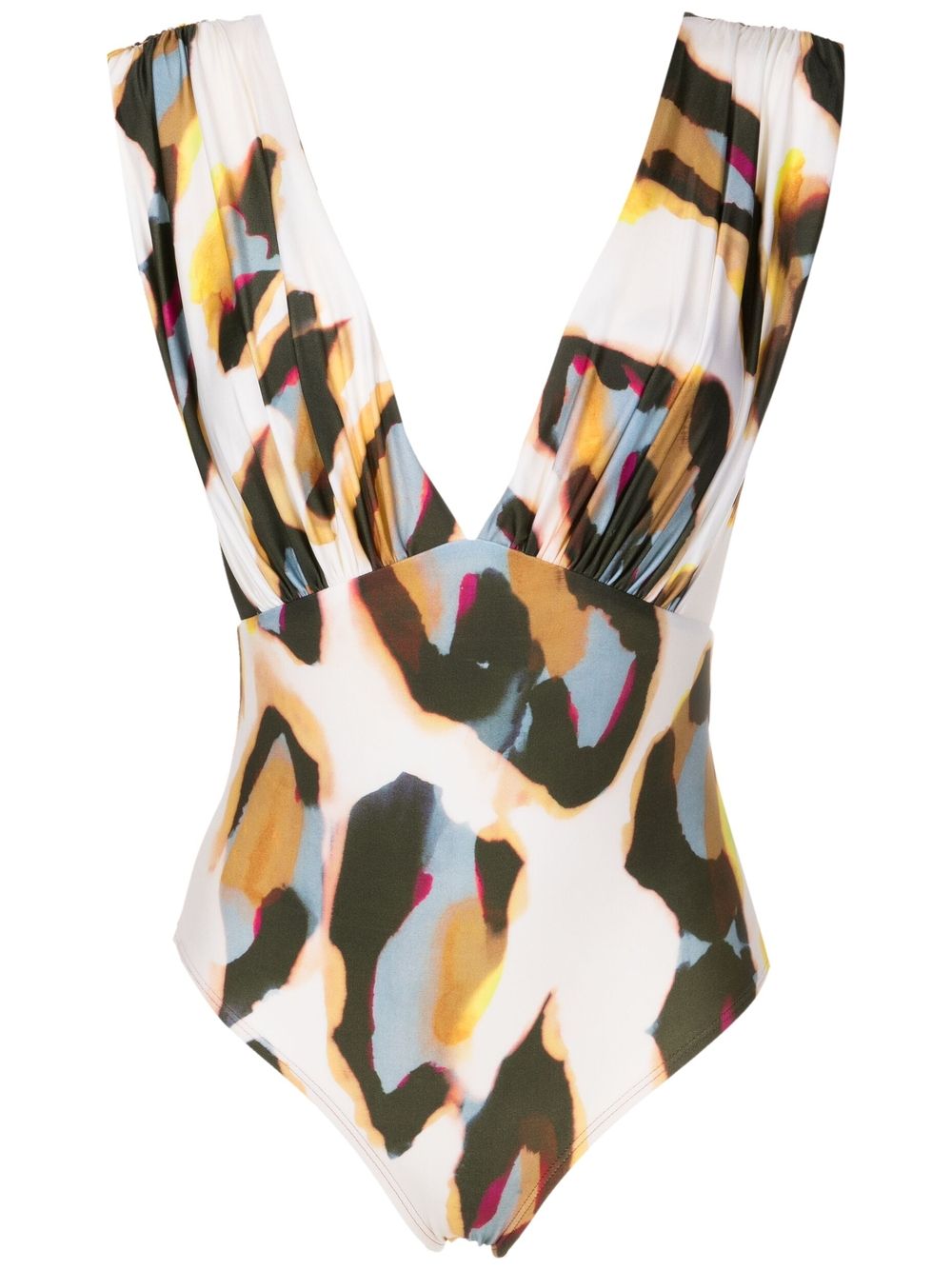 Lenny Niemeyer Maio Abstract-print One-piece In Neutrals