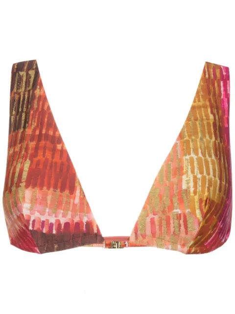 Lenny Niemeyer top de bikini estilo triángulo con estampado abstracto