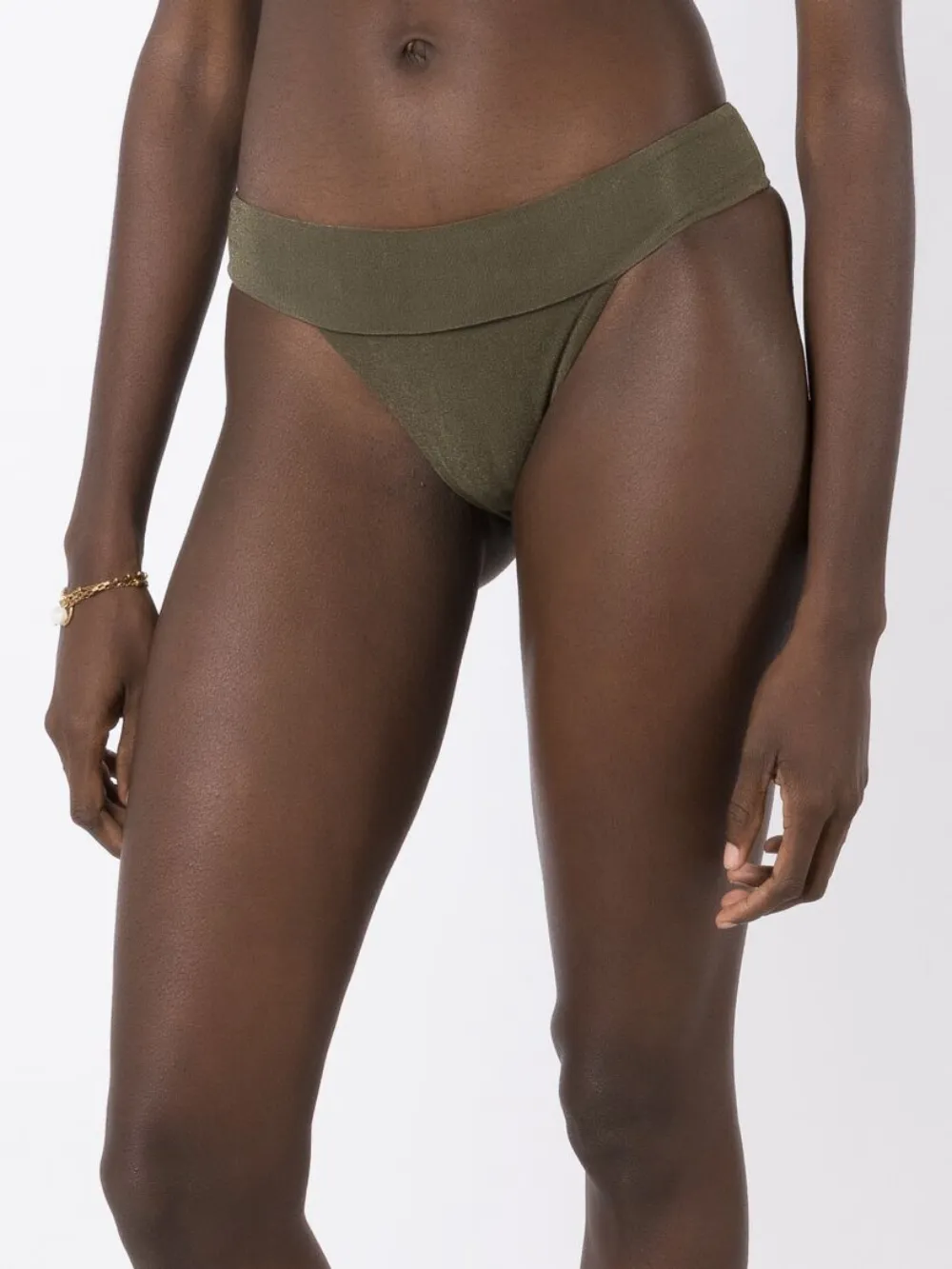 Lenny Niemeyer Shimmery Low-rise Bikini Bottoms In Green