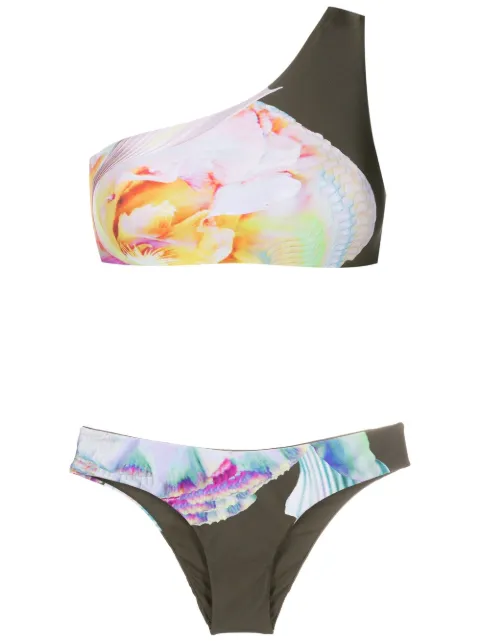 Lenny Niemeyer top de bikini con tira en un hombro y estampado abstracto