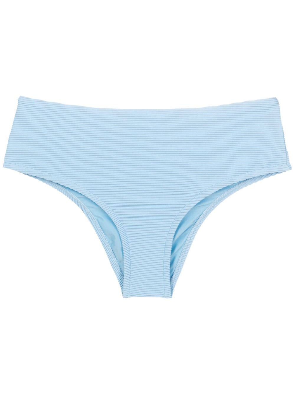 Lenny Niemeyer Ribbed Mid-rise Bikini Bottoms In Blue