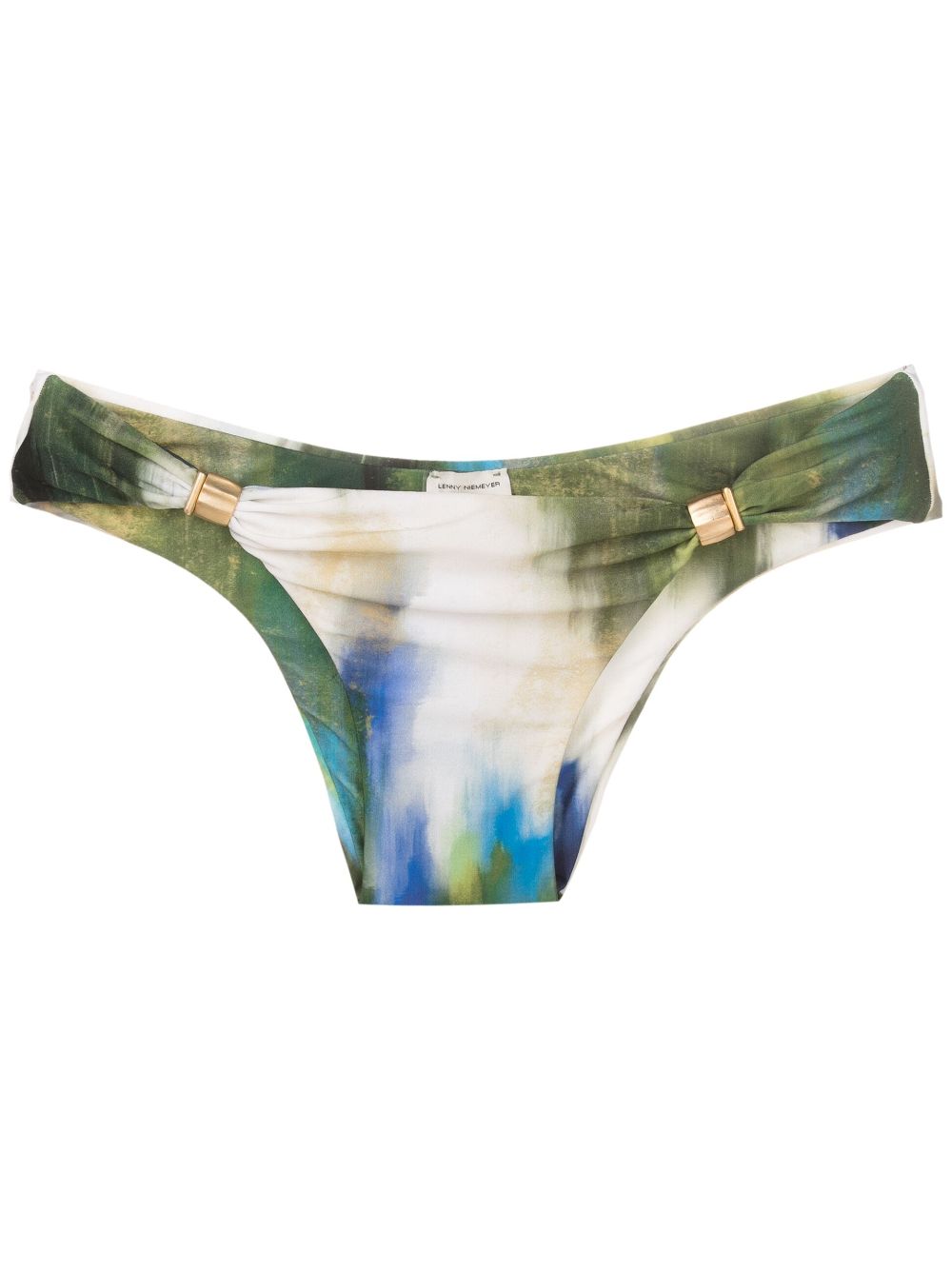 Lenny Niemeyer abstract-print draped bikini bottoms - Blue