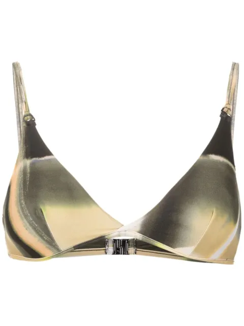 Lenny Niemeyer top de bikini estilo triángulo con estampado abstracto