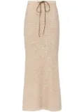 Prada drawstring bouclé maxi skirt - Neutrals