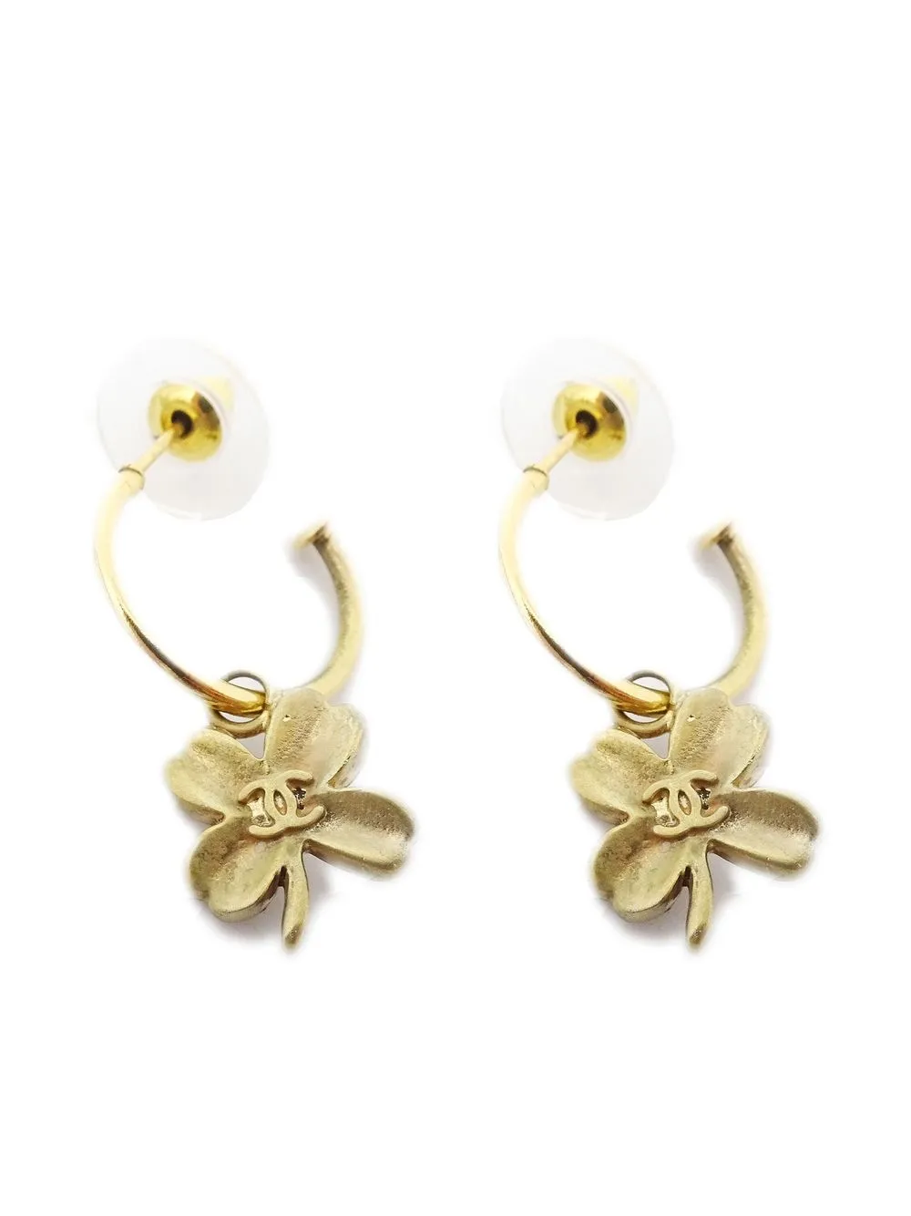 

CHANEL Pre-Owned 2003 clover dangle earrings - Gold