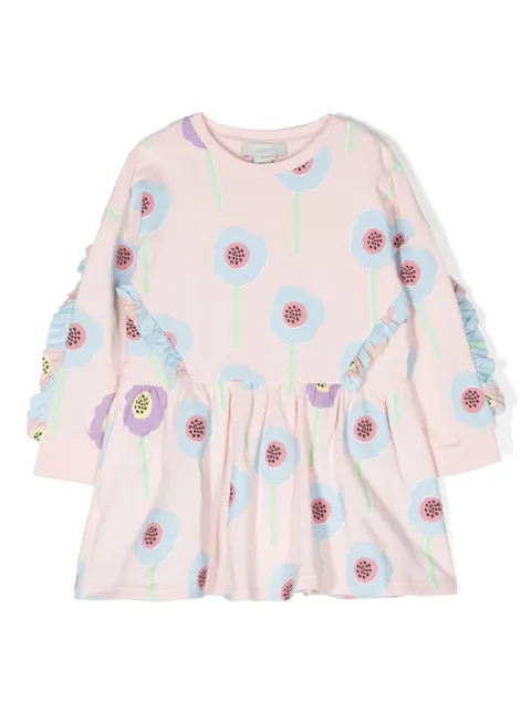 Stella McCartney Kids - ruffle-detailing long-sleeved dress