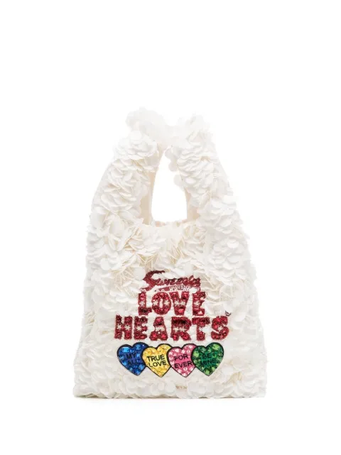 Anya Hindmarch Love Hearts embroidered tote bag