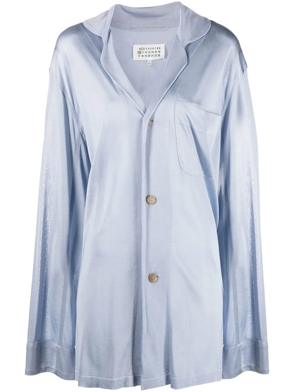 Maison Margiela blusa oversize con efecto satinado - Azul