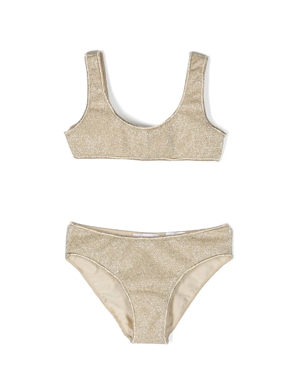 

Oseree Kids metallic-effect bikini set - Gold