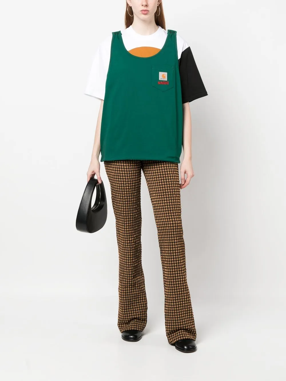 Marni T-shirt met colourblocking - Groen