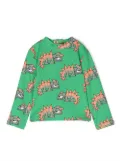 Stella McCartney Kids lizard-print long-sleeve top - Green