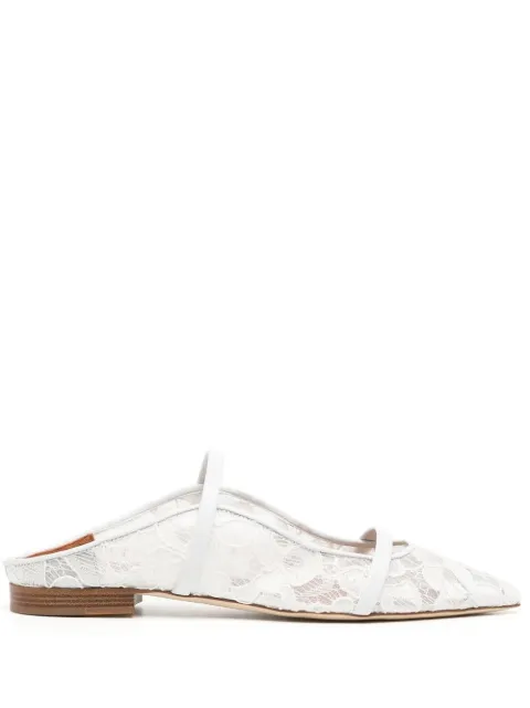 Malone Souliers حذاء مفتوح شبك بزينة زهور مدببة