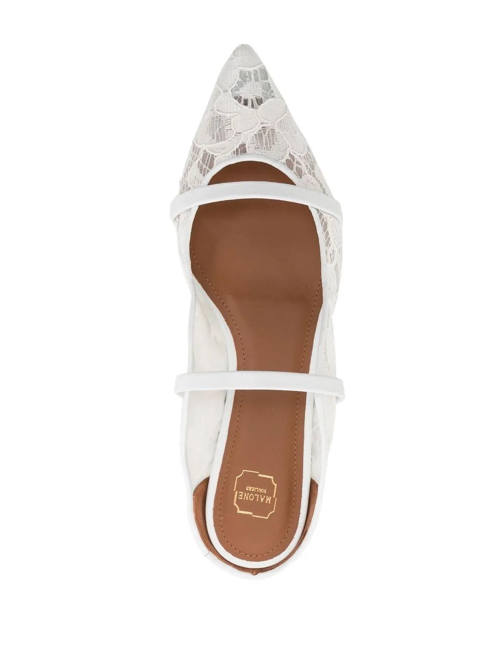 Shop Malone Souliers Maureen Floral Mesh Mules In White