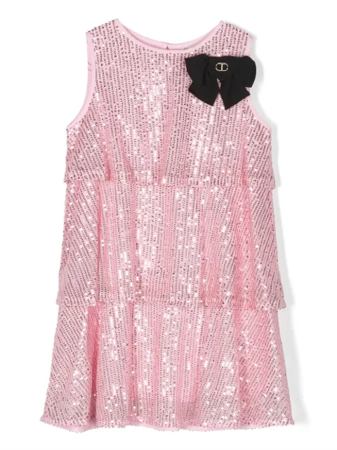 TWINSET Kids vestido bordado con lentejuelas
