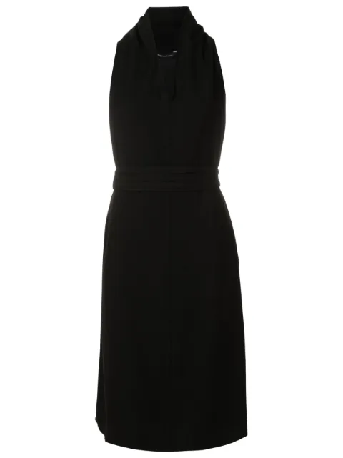 Uma | Raquel Davidowicz vestido midi con cuello desbocado