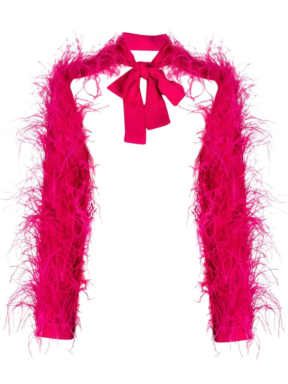 Cult Gaia tie-neck long-sleeved feather jacket | Pink | Image 1