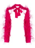 Cult Gaia tie-neck long-sleeved feather jacket - Pink