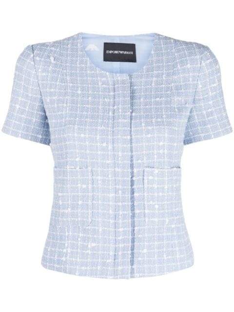 Emporio Armani bouclé short-sleeve jacket 