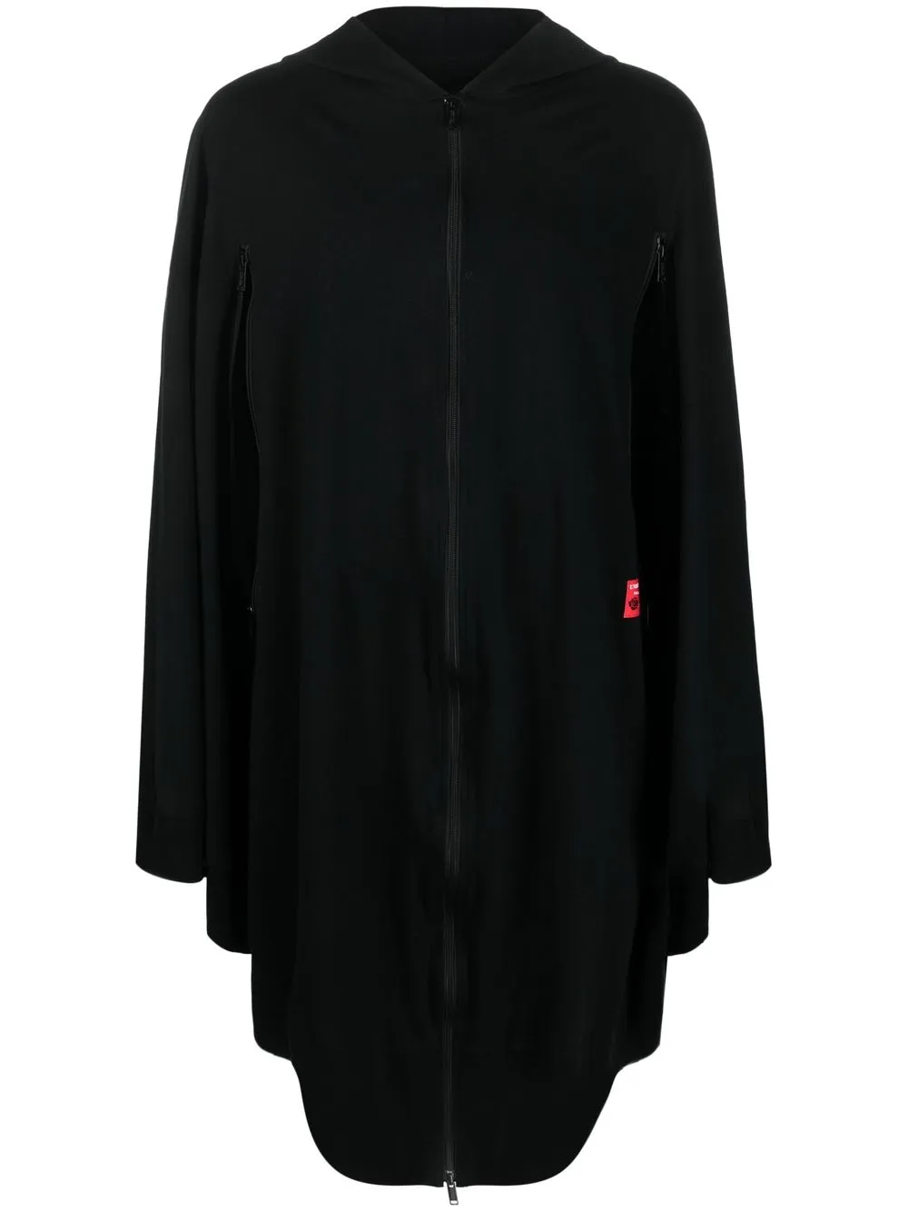 

Undercoverism graphic-print zip-up hooded poncho - Black