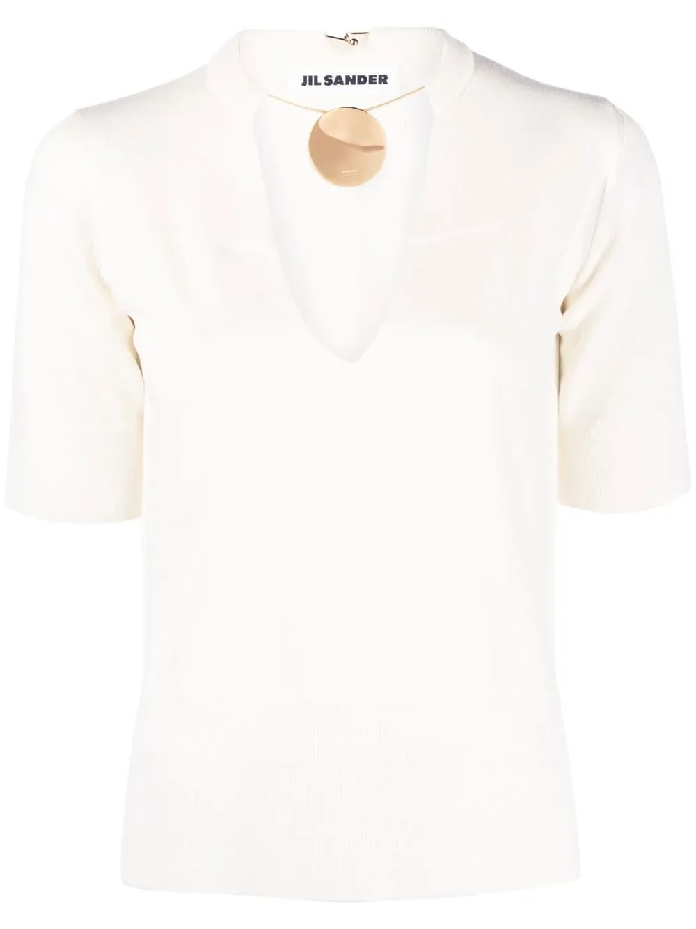 

Jil Sander top con cuello en V - Blanco