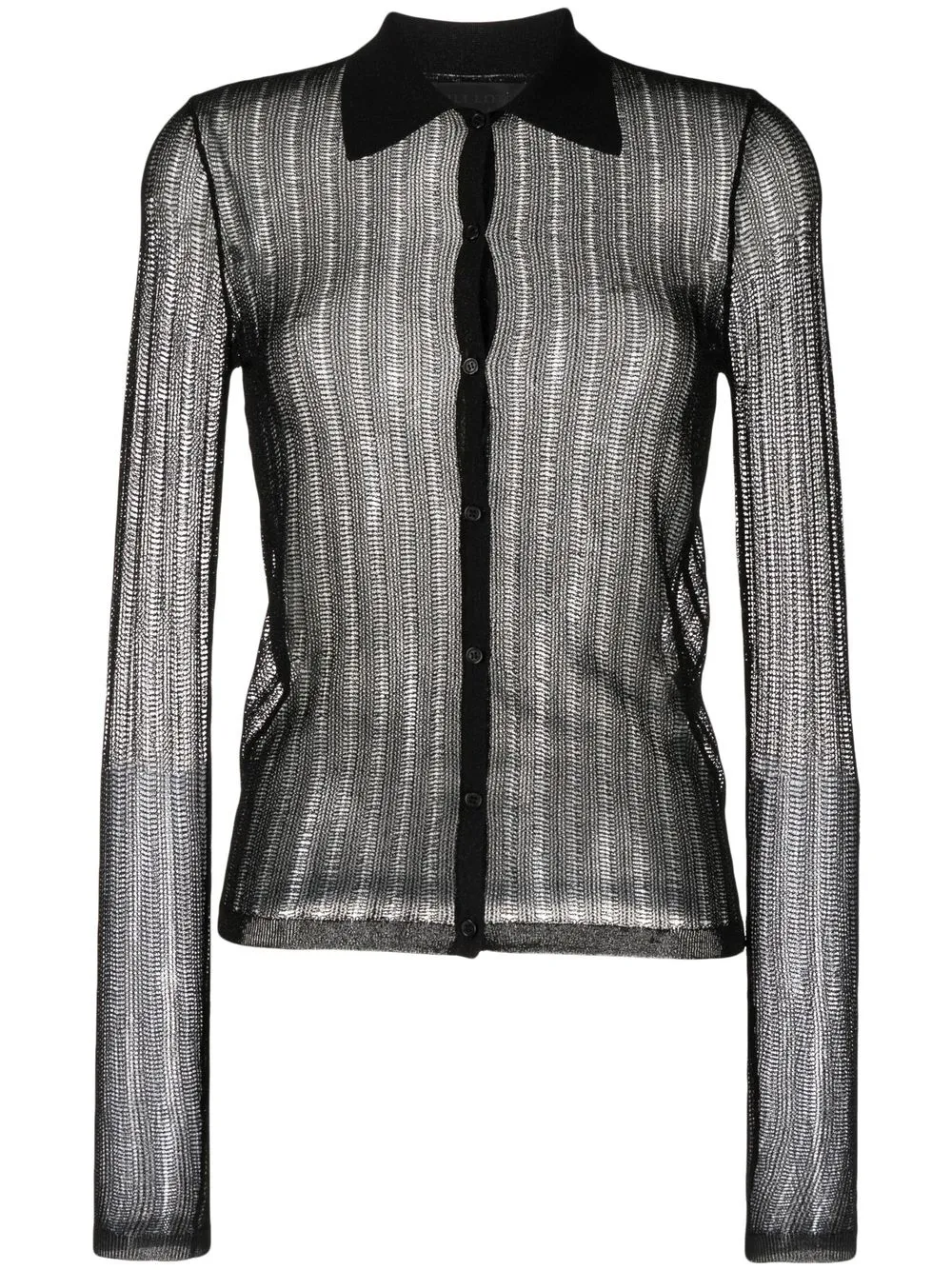 

Nili Lotan sheer knitted shirt - Black