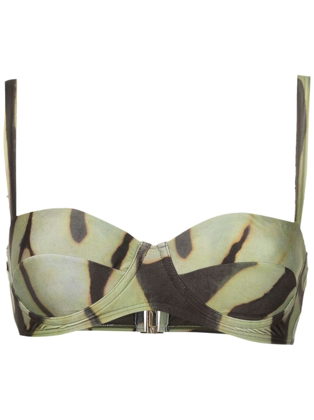 Lenny Niemeyer Abstract-print Balconette Bikini Top In Green