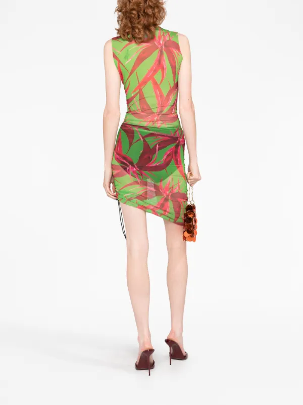 green emerald velvet dress Heatwave Ruched Graphic-Print Mini Dress Green – O'RADIANCE main image 0