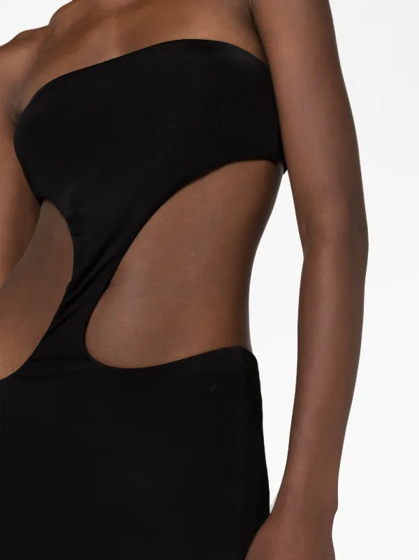 louisa ballou black dress Louisa Ballou Carve cut-out Strapless Dress | Black