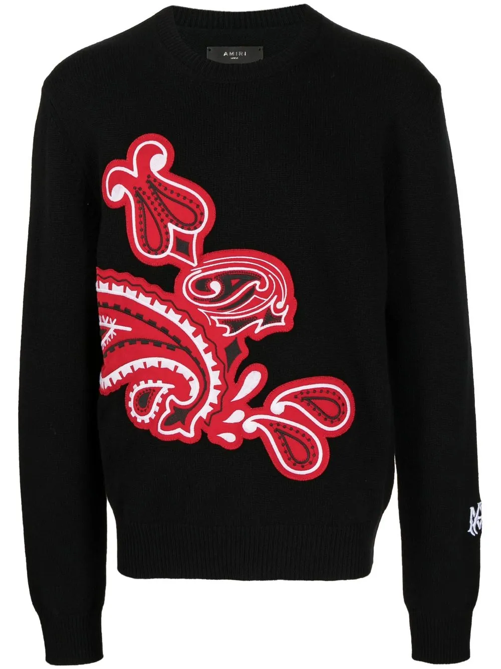 

AMIRI patterned intarsia-knit cashmere jumper - Black