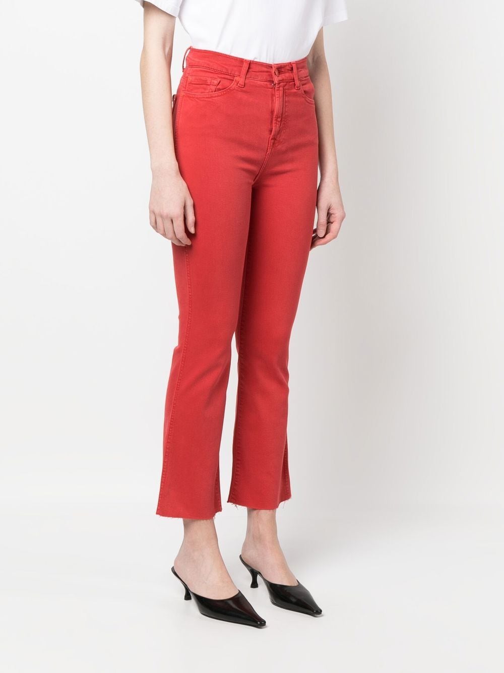 7 for all mankind cropped skinny jeans - red