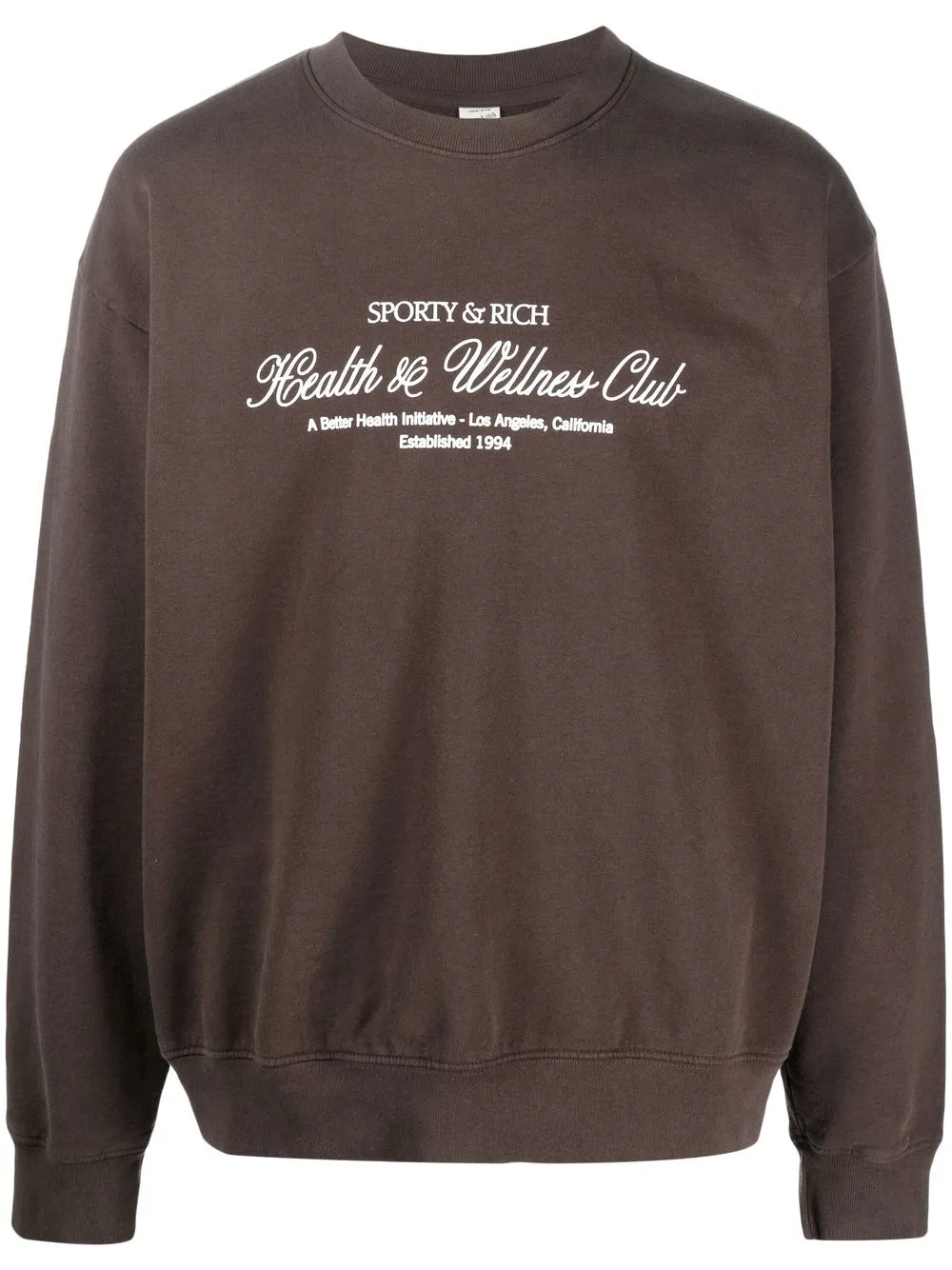 

Sporty & Rich logo-print cotton sweatshirt - Brown