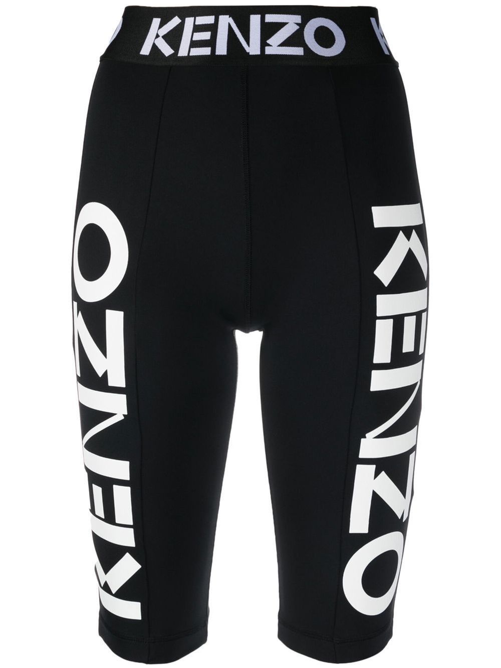 Shop Kenzo Logo-print Legging-like Shorts In Black