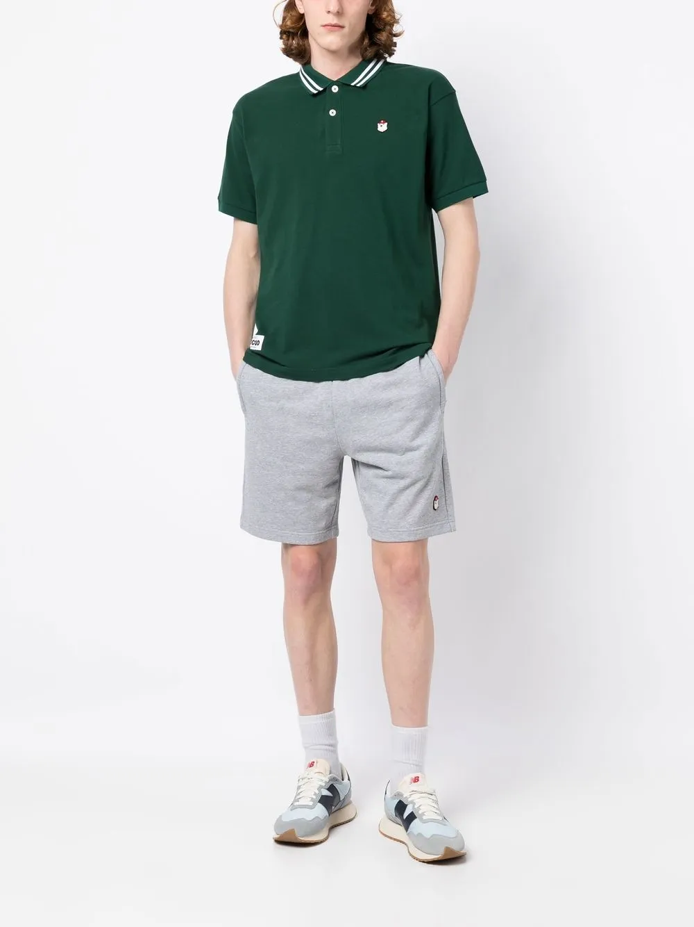 CHOCOOLATE Poloshirt met logopatch - Groen