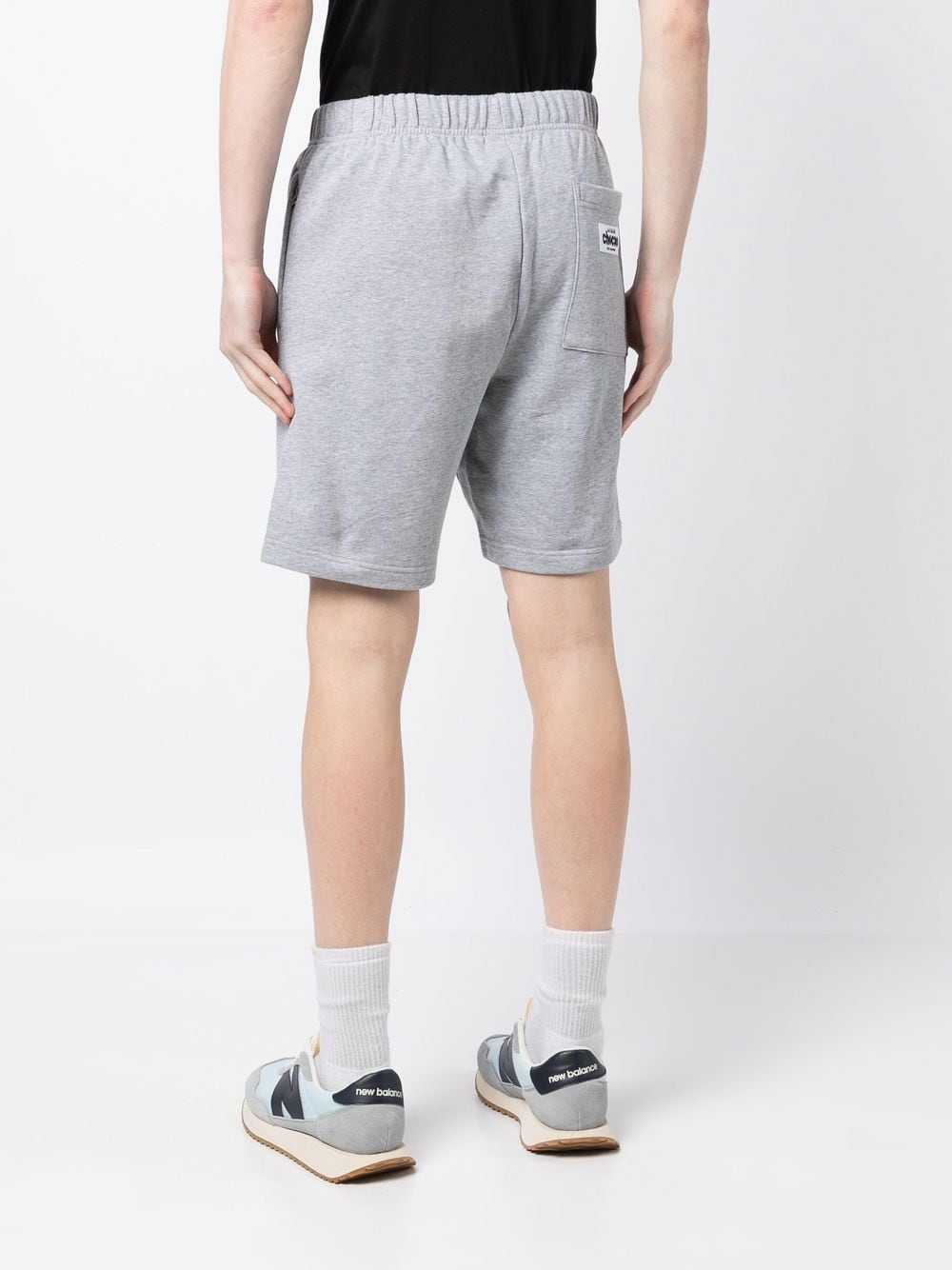 Shop Chocoolate Logo-patch Cotton Shorts In Grey