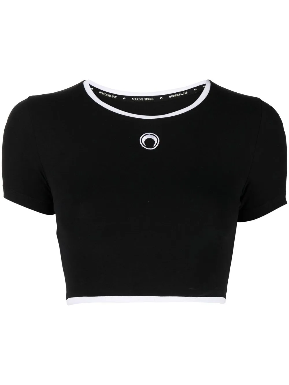 

Marine Serre Crescent Moon cropped T-shirt - Black