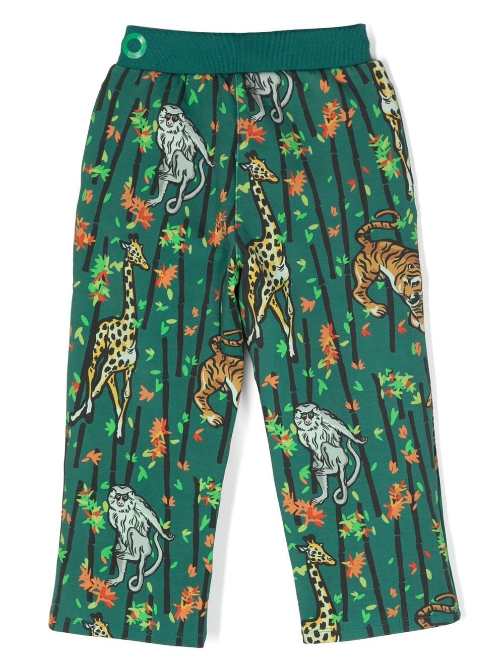 Shop Kenzo Logo-waist Graphic-print Pant In Green