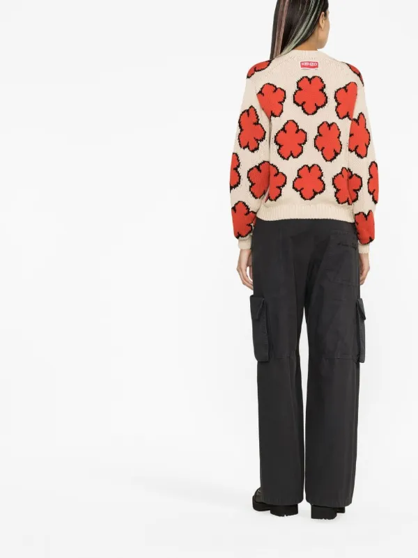 Kenzo Boke Flower インターシャニットセーター | ニュートラル