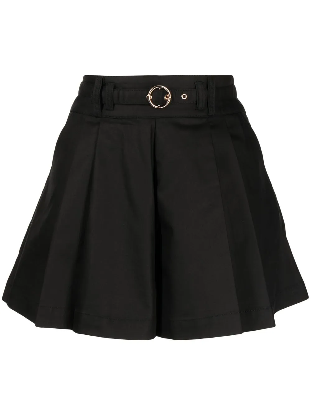 tout a coup short plissé à taille ceinturée - noir