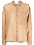 izzue long-sleeve sheer shirt - Neutrals