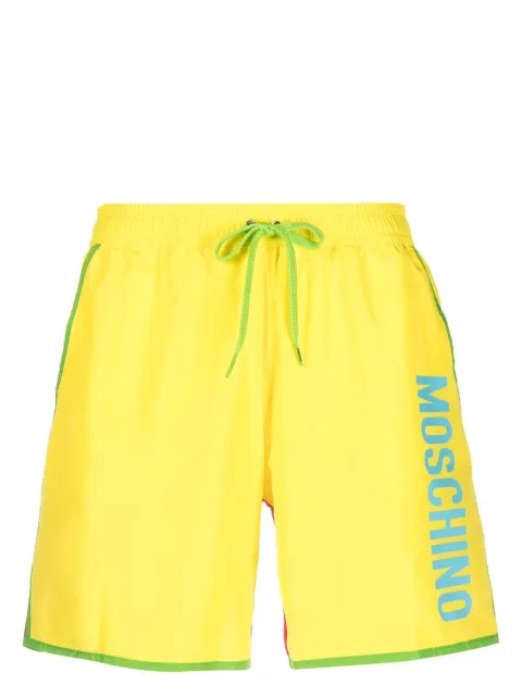 Moschino colour-block logo-print swim shorts