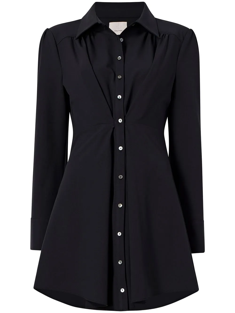 Cinq À Sept Flared Button-up Shirt-dress In Schwarz