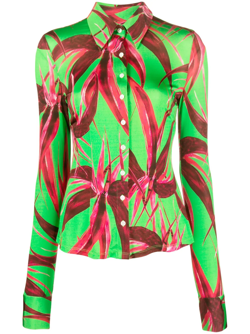 LOUISA BALLOU FLORAL-PRINT LONG-SLEEVE SHIRT