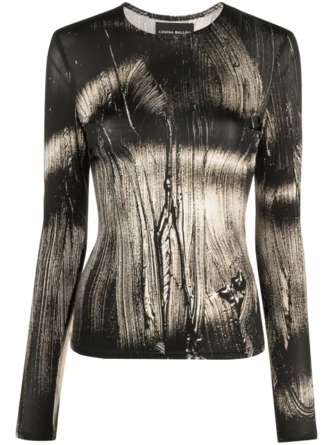 Louisa Ballou abstract-print long-sleeve T-shirt