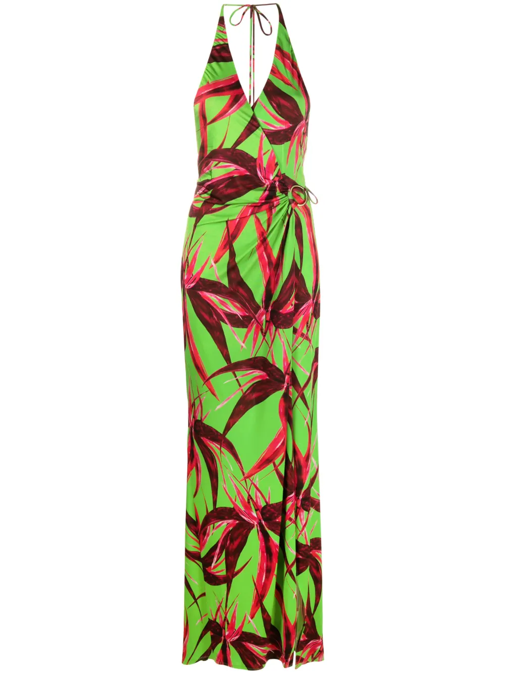 Image 1 of Louisa Ballou King Tide floral-print halterneck dress