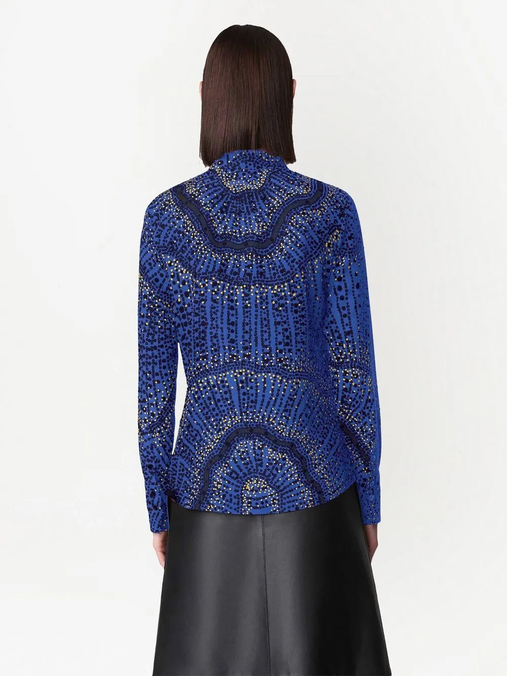 Altuzarra Chika Printed Silk Shirt in Blue, view 5
