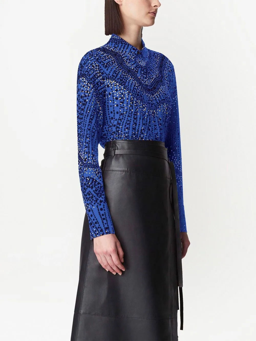 Altuzarra Chika Printed Silk Shirt in Blue, view 4
