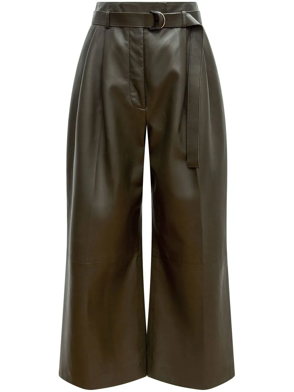 altuzarra pantalon en cuir albany à taille haute - vert