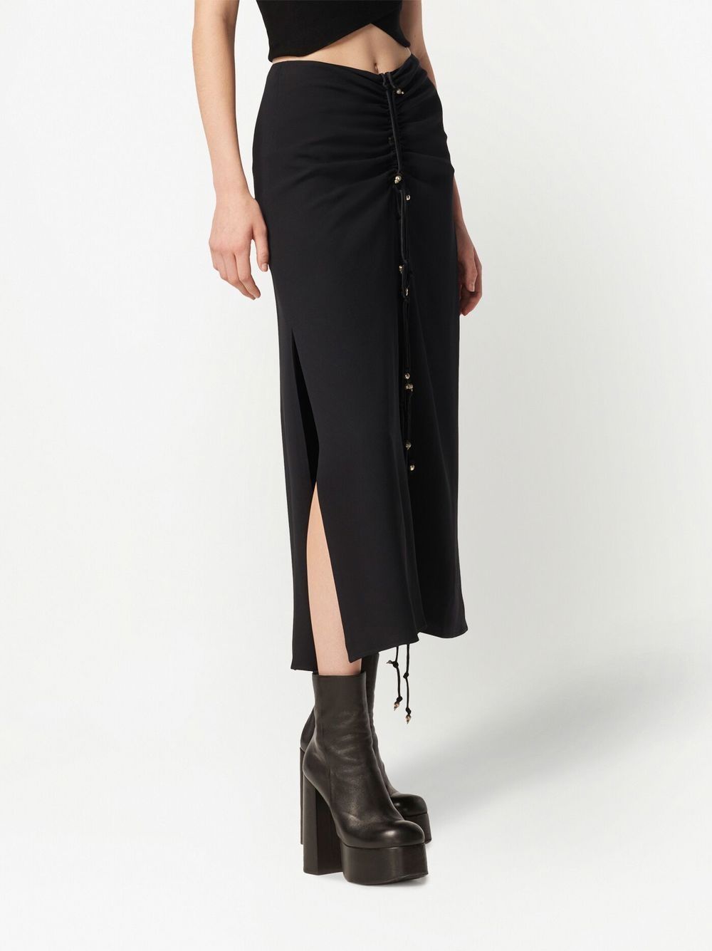 Shop Altuzarra Safia Long Ruched Skirt In Black